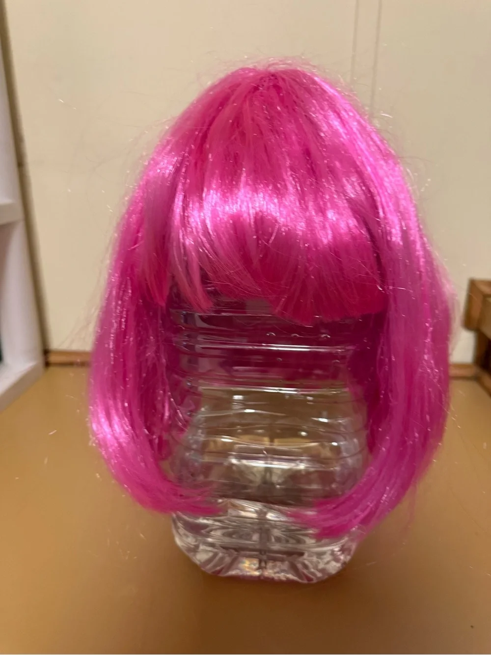 Vibrant Pink Short Bob Wig with Bangs - Women’s Synthetic Fashion Wig